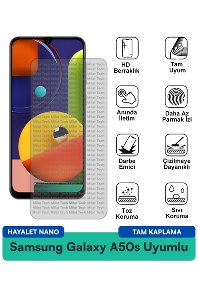 Milat Tech فيلم حماية الشاشة سامسونج جالاكسي A50s هايلايت نانو، حماية طويلة ا...