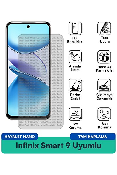 Milat Tech فيلم حماية الشاشة Infinix Smart 9 Hayalet Nano مقاوم للخدوش والصدمات