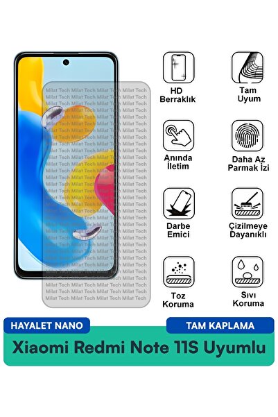 Milat Tech فيلم حماية الشاشة Xiaomi Redmi Note 11S Hayalet Nano مقاوم للخدوش ...