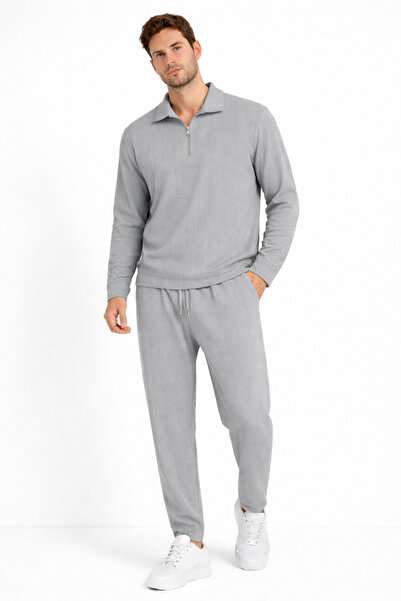 WENMİNG طقم رجالي شتوي من القماش العثماني بقصة عادية (جزء علوي وسفلي)