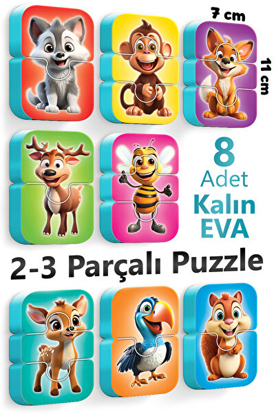 EVAKANCA 2-3 Parçalı Bebek Yapbozu Orman Hayvanları