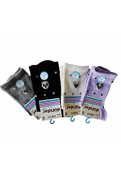 A&D HANDMADE Dündar Plus Soft Scented Seamless Cotton Women's Socks (Pack of 4)