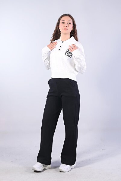 Mckanzie 1565 Μπλούζα με γιακά πουκάμισου με κουμπιά και πλέξη μαλλιών