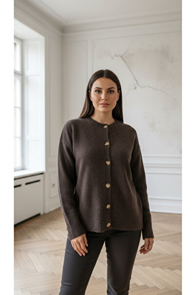 Curly Коричнева кофта з ґудзиками та розрізом