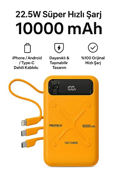 Moxti 20W Hızlı Şarjlı 10000 mAh Cep Boy Akıllı Dijital Ekranlı Powerbank