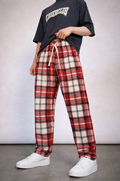 Lawina Giyim Unisex Ekose Kareli Kalın Kumaş Kışlık Pijama Eşofman