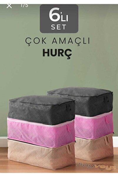 AYHOME Yorgan Hurç 6 ADET Organizer Kutu Dolap Organizer Gelin Çeyiz Bohçası ...