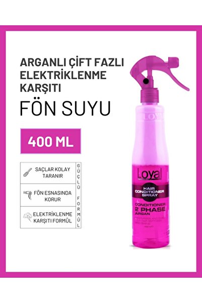 Loyal Isı Koruyucu Fön Suyu Çift Fazlı Elektriklenme Karşıtı Saç Spreyi Arganlı