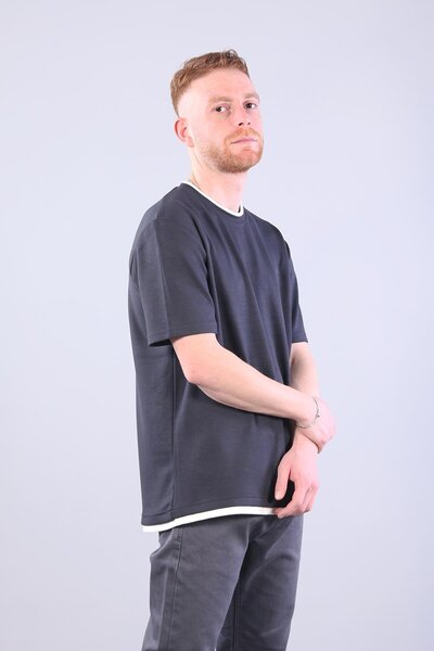 Mckanzie 4091 O Neck T-Shirt with Different Hem