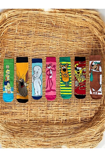 AL Bİ 90LIK SET COLORATO DE 7 PIECI EROI DE FILM COMIC ȘOSETE DE BUMBAC CU MOLAN