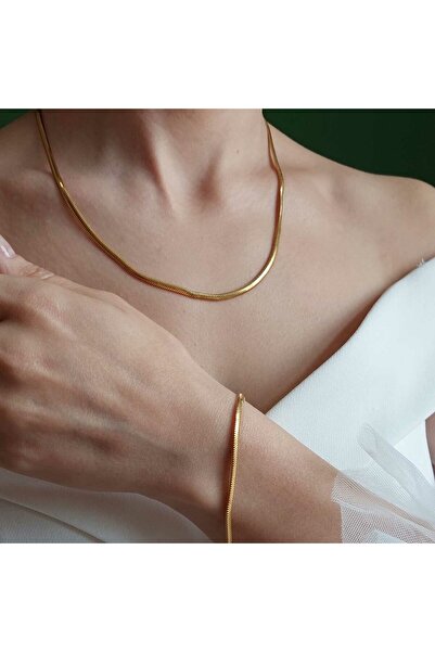 Altınbeyi 22 Ayar Altın Balıksırtı Zincir Kolye (3mm Kalınlık) 50 Cm 14.10 Gr...