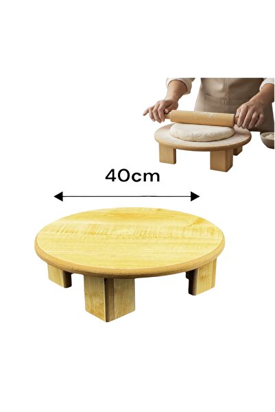 cc bin shihon طاولة فرد العجين خشب ثقيل عالي الجودة مقاس 40 سم لون بيج اداة ت...