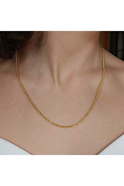 Altınbeyi 22 Ayar Altın Halat Burgu Zincir Kolye 50 Cm 3.92 Gram(Kalınlık 2mm...