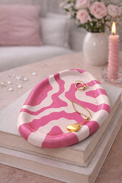 LUMİNA Pinterest Pink Marble Takı & Aksesuar Tabağı