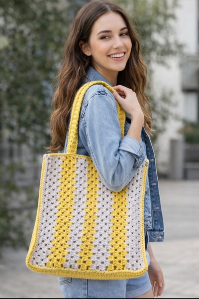 Home Cotton Macrame Bag>Beach Bag>Summer>Day Bag>Design>Hand Knitted>Bucket Bag