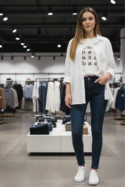 miremiran Oversize ön bağlamalı %100keten gömlek salaş kesimdir.KREM