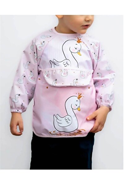 diamondstar Swan Patterned Wearable Sleeve Unisex Girl Boy Baby Food Bib