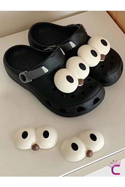 Cinderella Eğlenceli Komik Büyük Göz Terlik Süsü  - Cross Terlik Süsleri Toka...