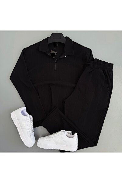 WENMİNG طقم علوي وسفلي من القماش العثماني العادي للرجال بنمط خطوط