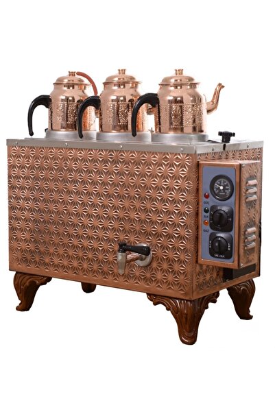 Genel Markalar Kutlu Sadrazam 3 Demlikli Bakır Çay Kazanı (ELEKTRİKLİ)