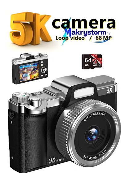 Makrystorm كاميرا رقمية بدقة 5K، كاميرا تصوير فيديو، تقريب بصري 16x، كاميرا 6...
