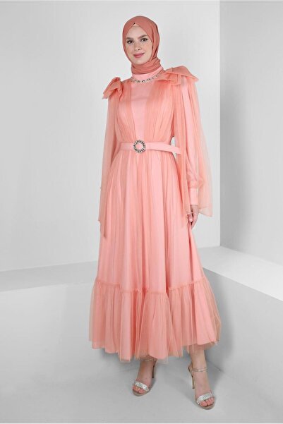 Alvina BELTED TOWEL DETAILED EVENING DRESS 50305