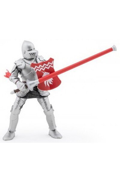 Papo FIGURINA CAVALER CU SULITA SI SCUT ROSU