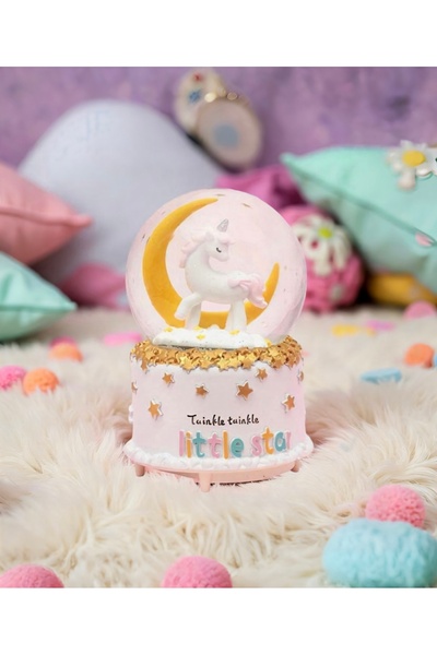 AYLİS Pony At Temalı LED Işıklı Müzikli Kar Küresi – Eğlenceli Masaüstü Dekor