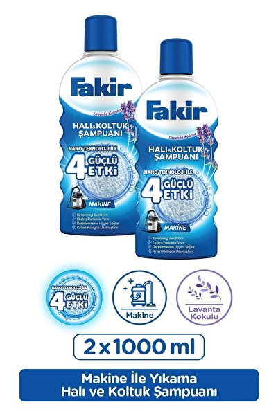 Fakir Halı Şampuanı Matik Makinede Yıkama Lavanta 1000 Ml 2'li