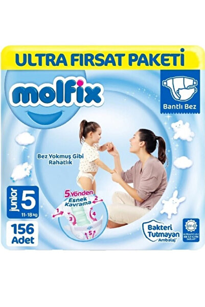 Molfix Bebek Bezi Ultra Fırsat Paketi Junior 5 No 78 Li X 2 Adet