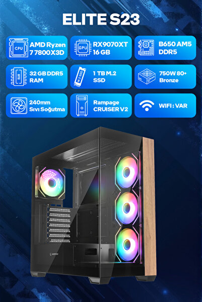 Game Garaj Elite S23 AMD Ryzen 7 7800X3D 32GB RAM 1TB SSD RX9070XT 16GB 240mm...
