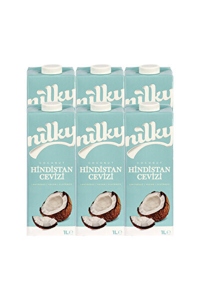 NİLKY Hindistan Cevizi Sütü Glütensiz Bitkisel Bazlı Laktosuz Vegan 6x1 Lt