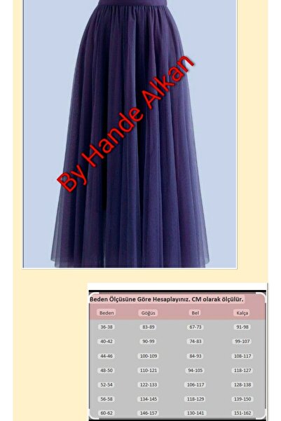 By Hande Alkan Women's Plus Size Elastic Chiffon Loose Skirt