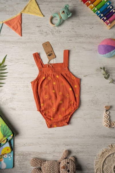 Be'Calm Organic Muslin Baby Body - Tile Printed, Unisex