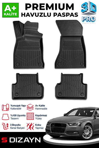 S Dizayn S-Dizayn Audi A4 3D Pro Havuzlu Paspas 2011-2016 A+ Kalite 3DS-SDZ244