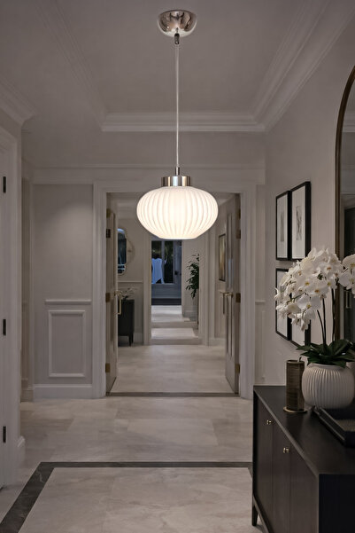 Fer Avize Sahra Modern Beyazcam Tekli Avize