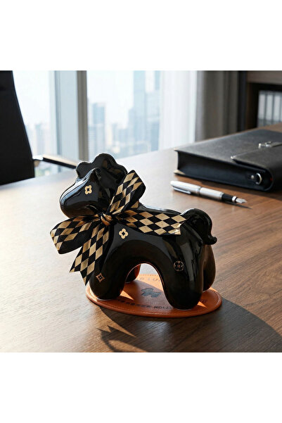 Generic Lucky Pony Ceramic Horse Figurine – Glossy Vintage Red / Black, Matte...