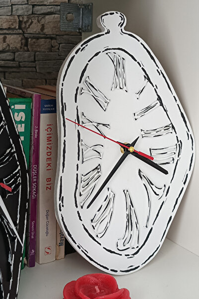 Woodnity El Yapımı Salvador Dali Tarzı Eriyen Ahşap Duvar Saati – 19x29 cm, E...