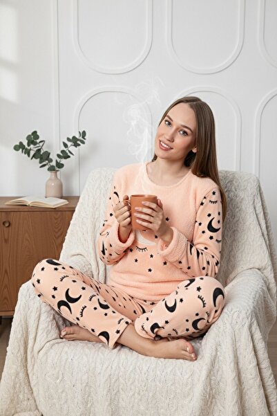 ROMEO LİFE Set de pijamale de iarnă din lână de pluș - Femei 3005