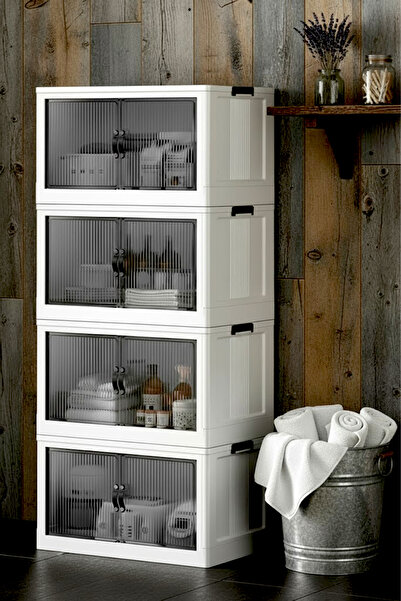 Kitchen Life 4'lü Portatif Istiflenebilir Organizer Mıknatıslı Kapaklı Dolap ...