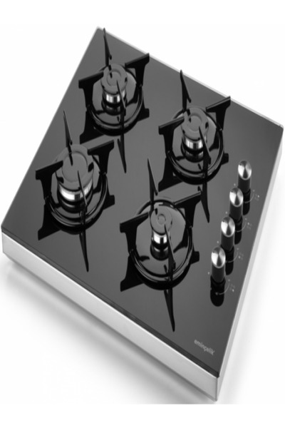 Eminçelik Ec-sü 1240 Bg60 Set Üstü (Tezgah üstü) Siyah Cam Ocak SANCAK ALİMER