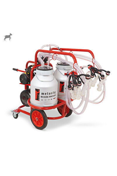 Melasty Dörtlü Keçi Süt Sağma Makinesi (ALÜMİNYUM GÜĞÜM - SİLİKON MEMELİK) (Ç...