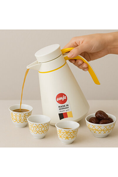 Dania German Amza thermos, capacity 1 liter, white and yellow