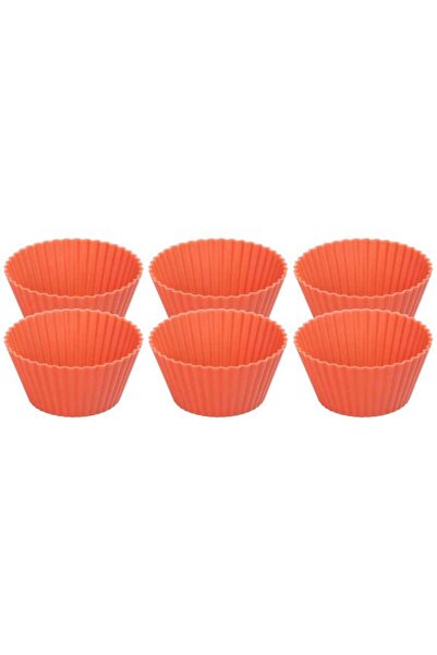 Magic Home Muffin baking mold, silicone, red, set of 6 pieces, 6.56.53 cm, Ma...