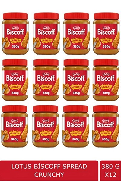 Lotus Biscoff Crunchy Spread Sürülebilir Karamelize Bisküvi Ezmesi 380 GR X12