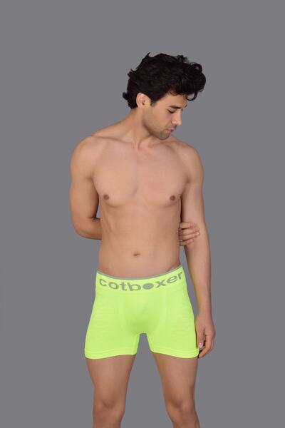COTBOXER Men's Neon Yellow Seamless Boxers