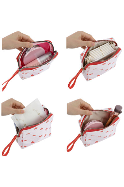 NS reliable Kalpli Kadın Hijyenik Ped Saklama Çantası - Mini Organizer Düzenleyici Kılıf - 10x14x3 cm