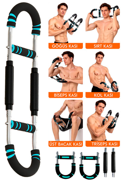 RELAXUS Vücut Antrenmanı Ayarlanır Dirençli Bar Kol Bacak Bilek Omuz Göğüs Ka...