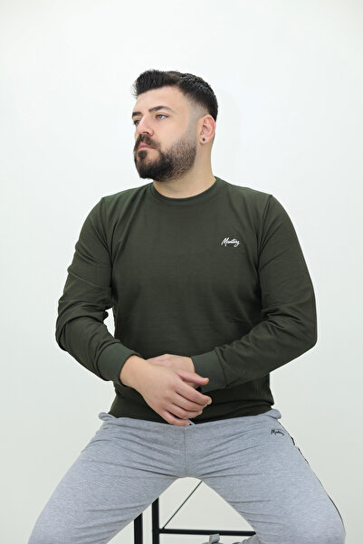 MAN&TARZ Men's Khaki Sweatshirt Relaxed Regular Fit