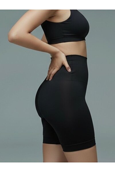 MİSTİRİK شورت Irina أسود مخطط من السيليكون - مشد لشد البطن والبطن